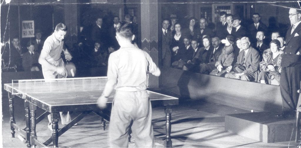 fred perry playing table tennis fred perry with slazenger