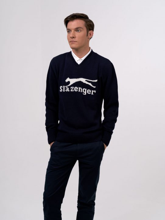merino wool tennis legend sweater blue