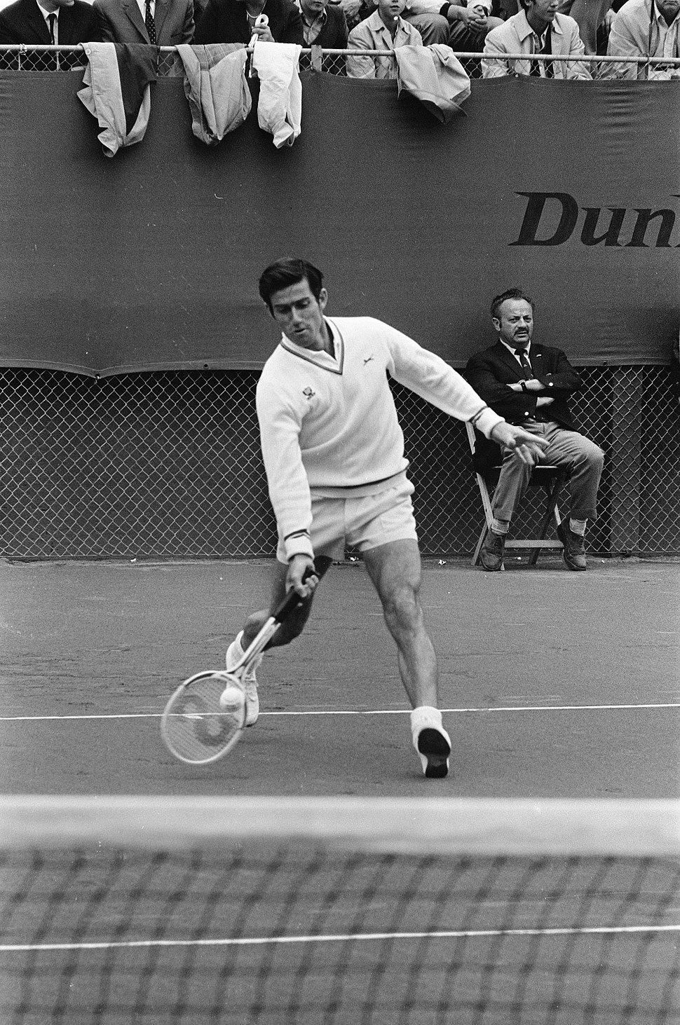 Ken Rosewall playing tennis