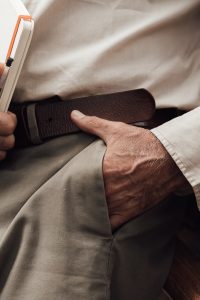 Man wearing a stylish belt